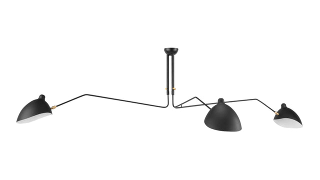 Mouille Ceiling - Mouille Ceiling Light, Three Arms, Black, W98 in