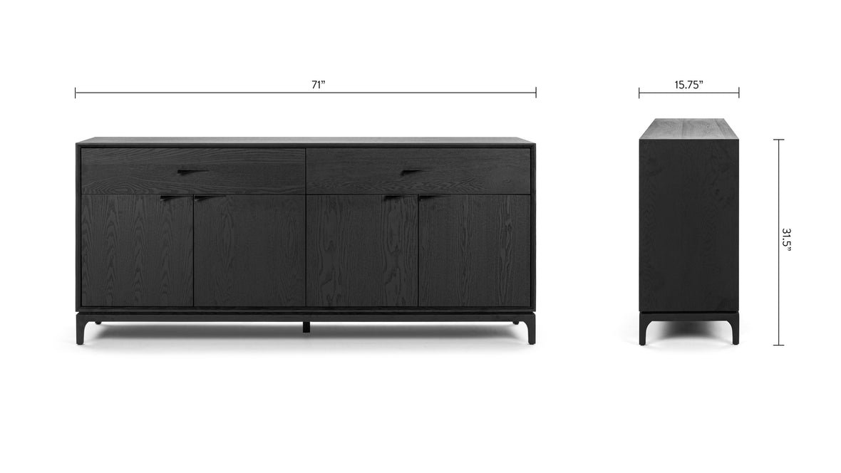 Credenza Black Ash - Interior Icons Credenza, Black Ash