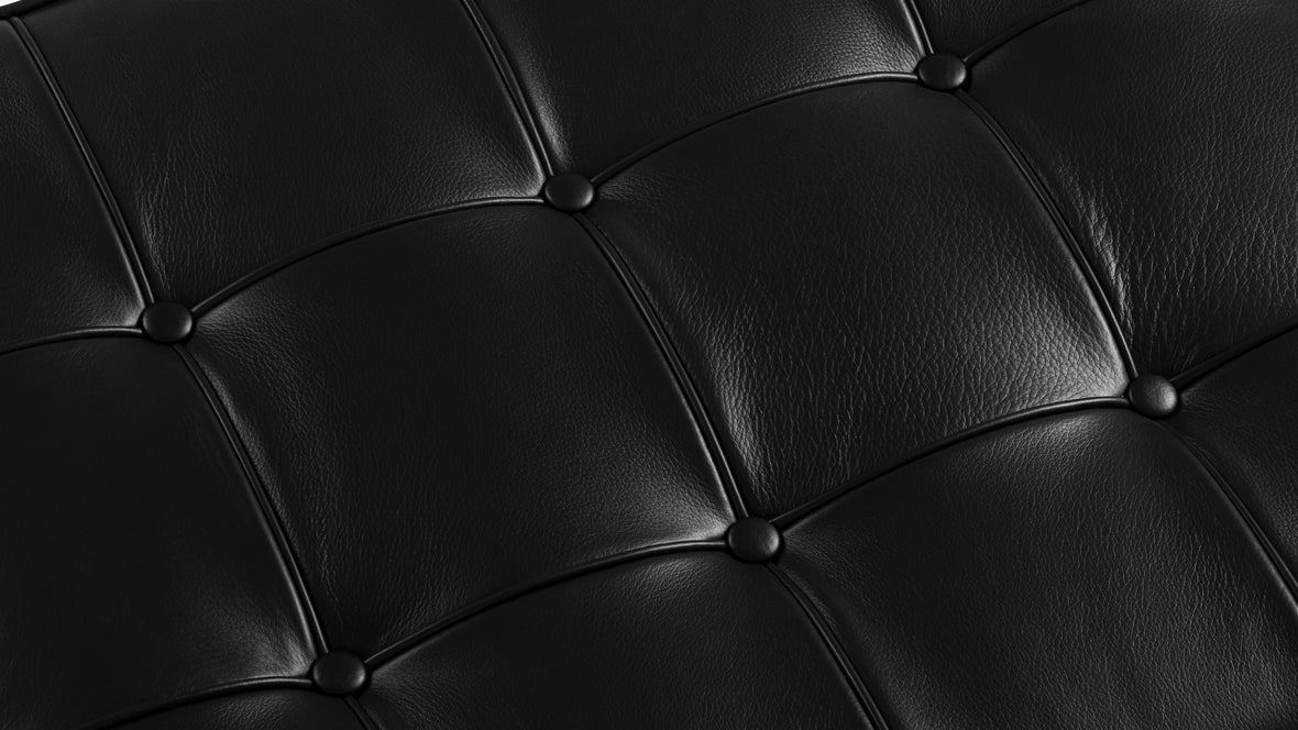 Manhattan - Manhattan Three Seater Bench, Midnight Black Premium Leather