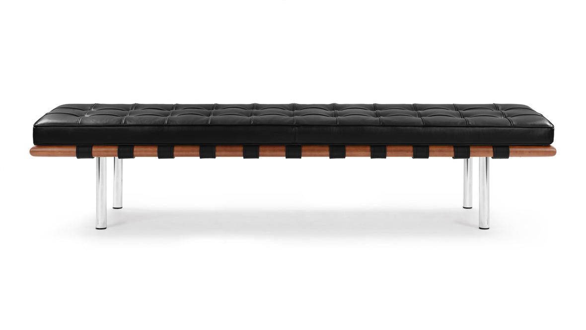 Manhattan - Manhattan Three Seater Bench, Midnight Black Premium Leather