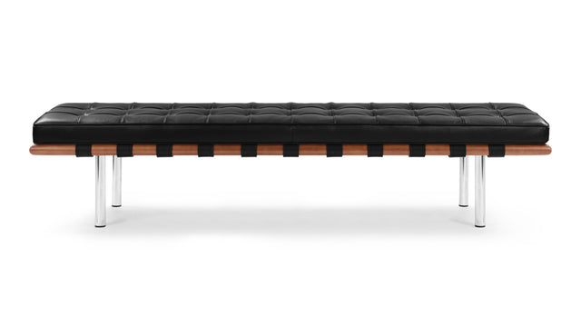 Manhattan - Manhattan Three Seater Bench, Midnight Black Premium Leather