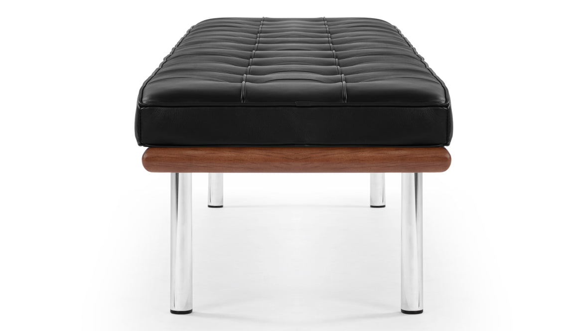 Manhattan - Manhattan Three Seater Bench, Midnight Black Premium Leather