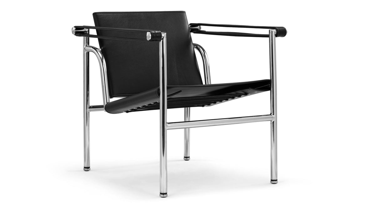 Corbusier - Corbusier Armchair, Midnight Black Premium Leather