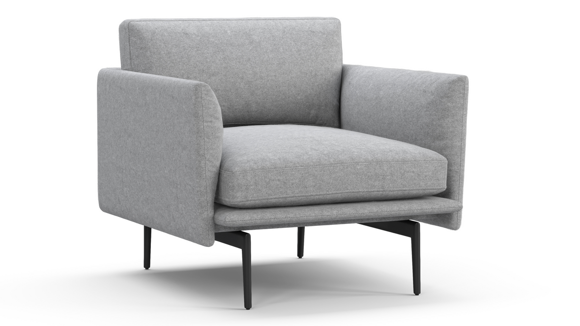 Toriko - Toriko Lounge Chair, Light Gray Wool
