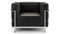 Corbusier - Corbusier Grand Modele Lounge Chair, Midnight Black Premium Leather