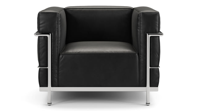 Corbusier - Corbusier Grand Modele Lounge Chair, Midnight Black Premium Leather