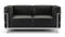 Corbusier - Corbusier Grand Modele Two Seater Sofa, Midnight Black Premium Leather