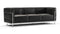 Corbusier - Corbusier Grand Modele Three Seater Sofa, Midnight Black Premium Leather