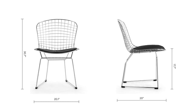 Bertie - Bertie Side Chair, Chrome Frame