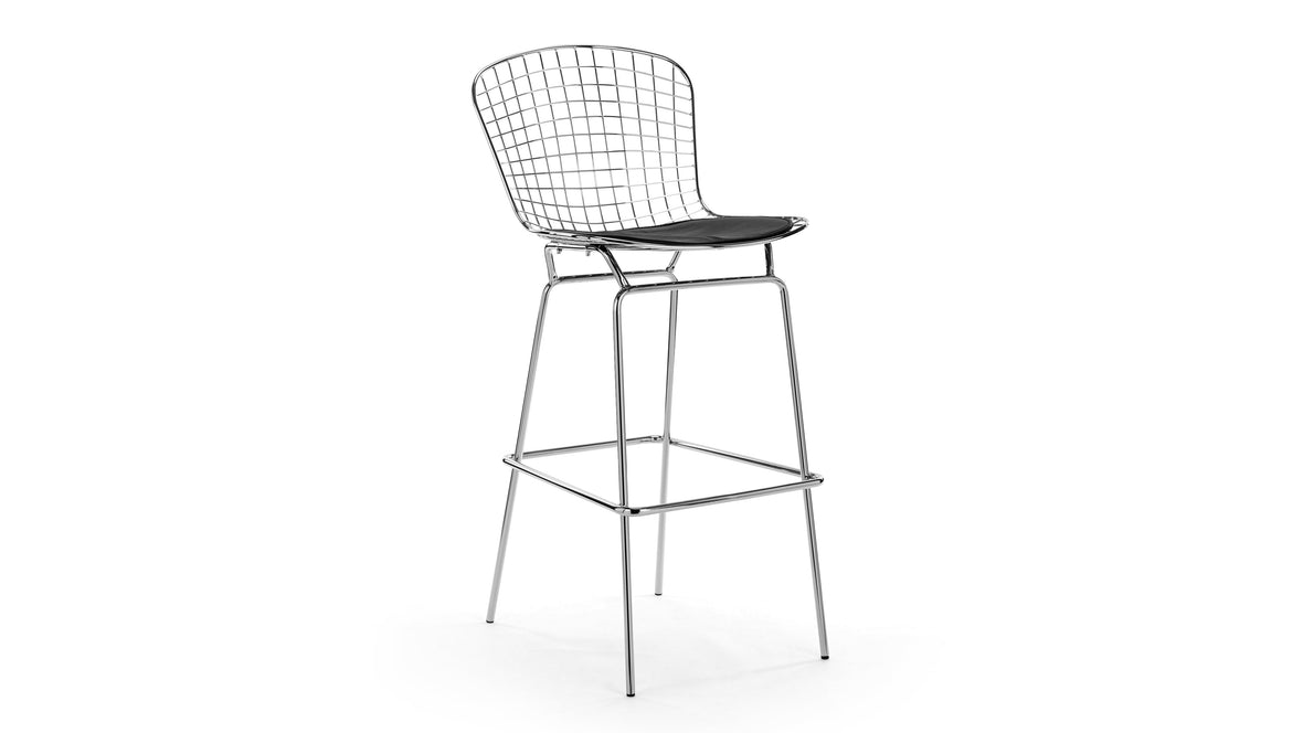 Bertie - Bertie Bar Stool, Chromed Legs