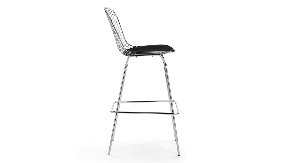 Bertie - Bertie Bar Stool, Chromed Legs