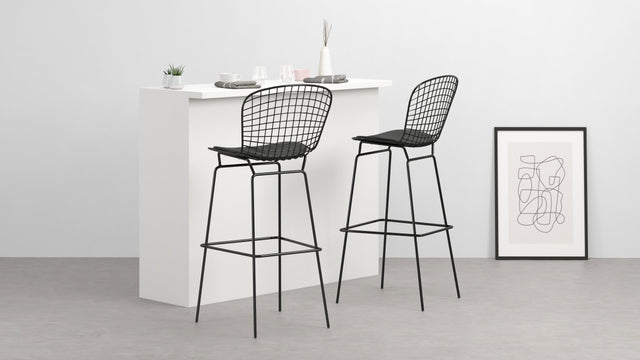 Bertie - Bertie Bar Stool, Black Frame