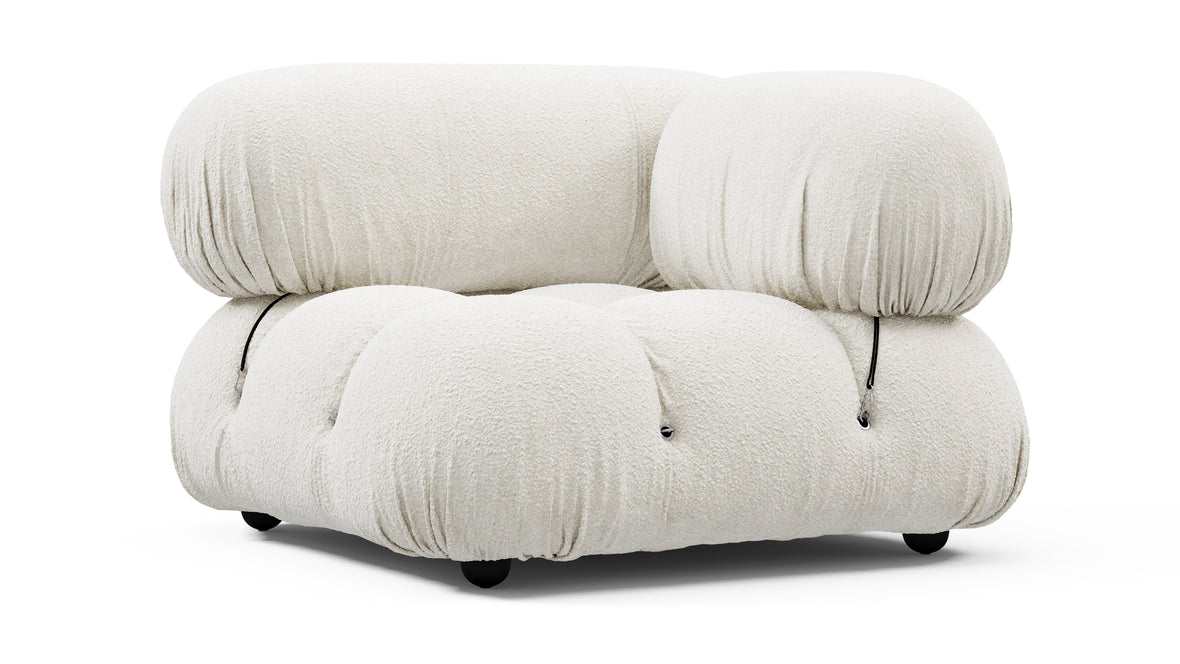 Bellini Module - Mario Bellini Module, Right Corner, White Boucle