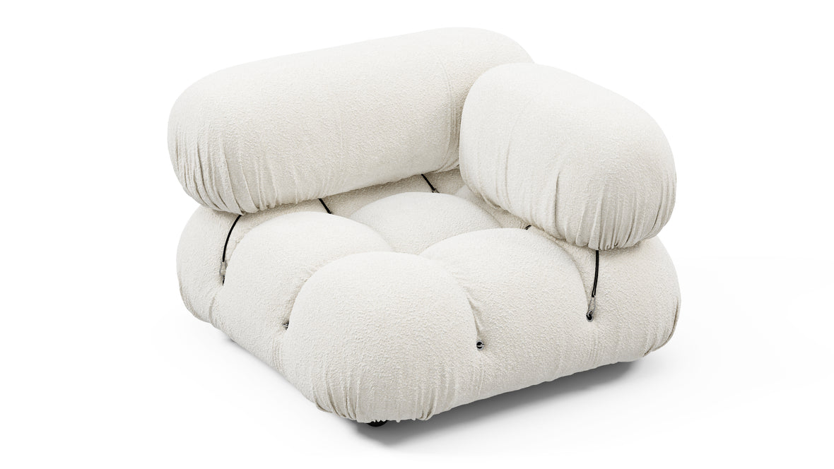 Bellini Module - Mario Bellini Module, Right Corner, White Boucle