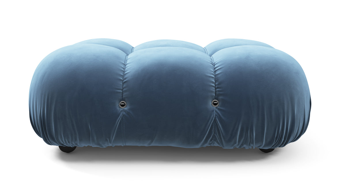 Bellini Ottoman - Mario Bellini Ottoman, Aegean Blue Velvet