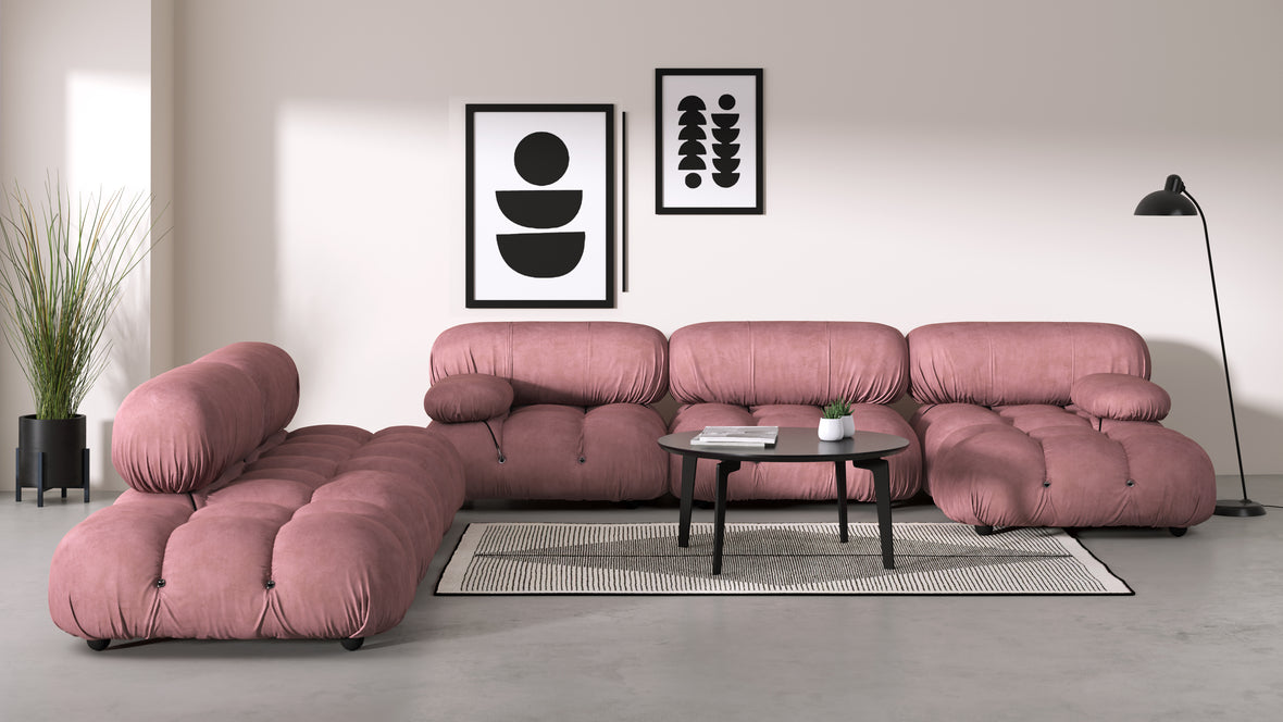 Bellini Module - Mario Bellini Module, Right Arm, Blush Pink Velvet