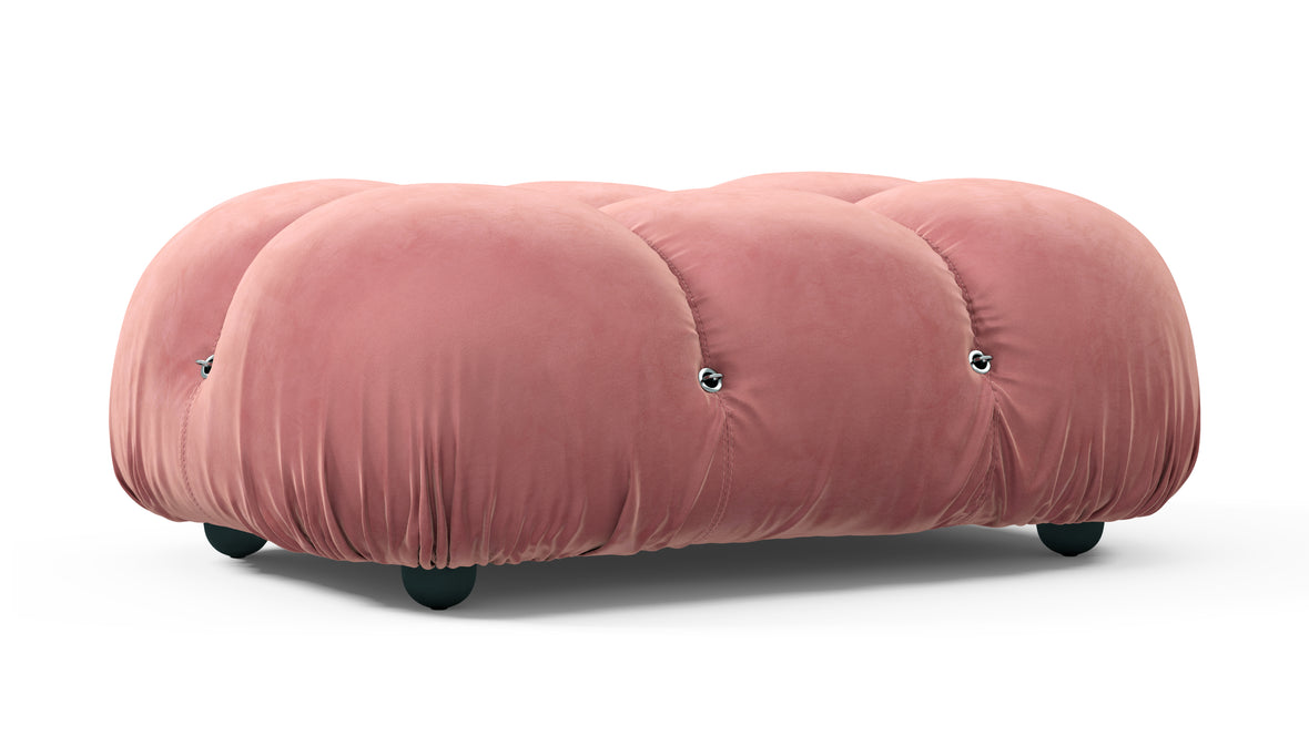 Bellini Ottoman - Mario Bellini Ottoman, Blush Pink Velvet