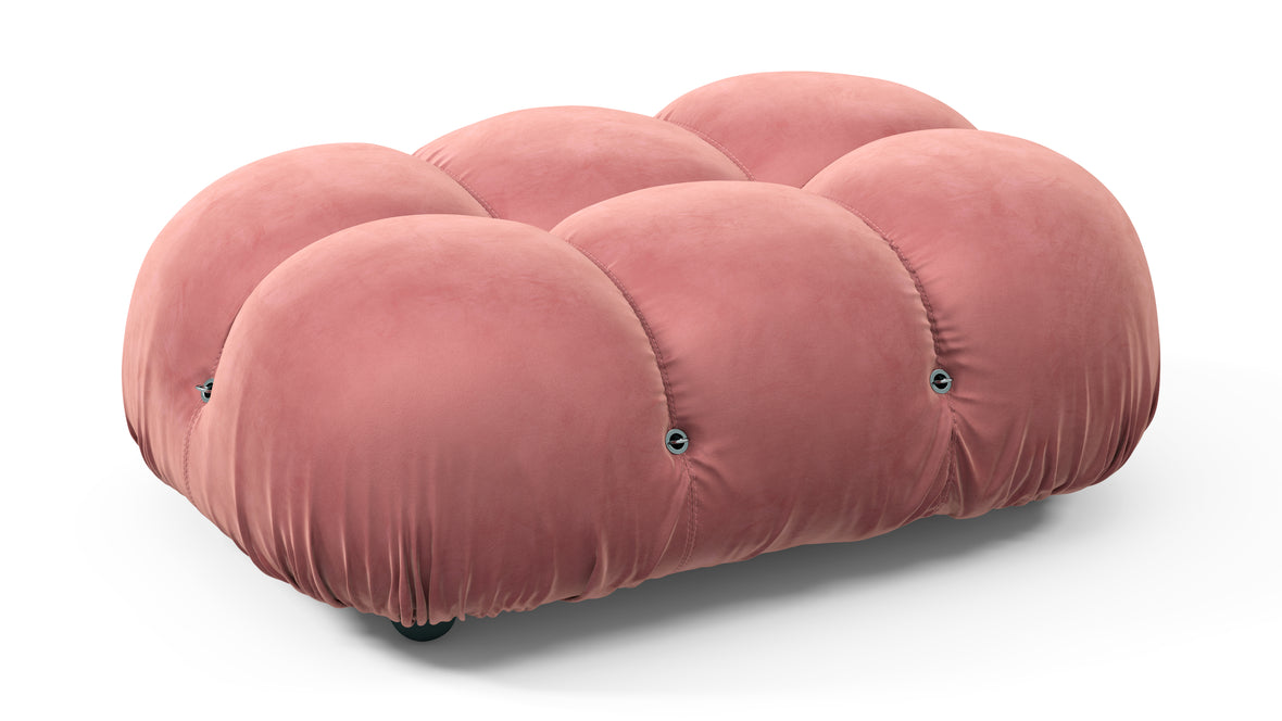 Bellini Ottoman - Mario Bellini Ottoman, Blush Pink Velvet