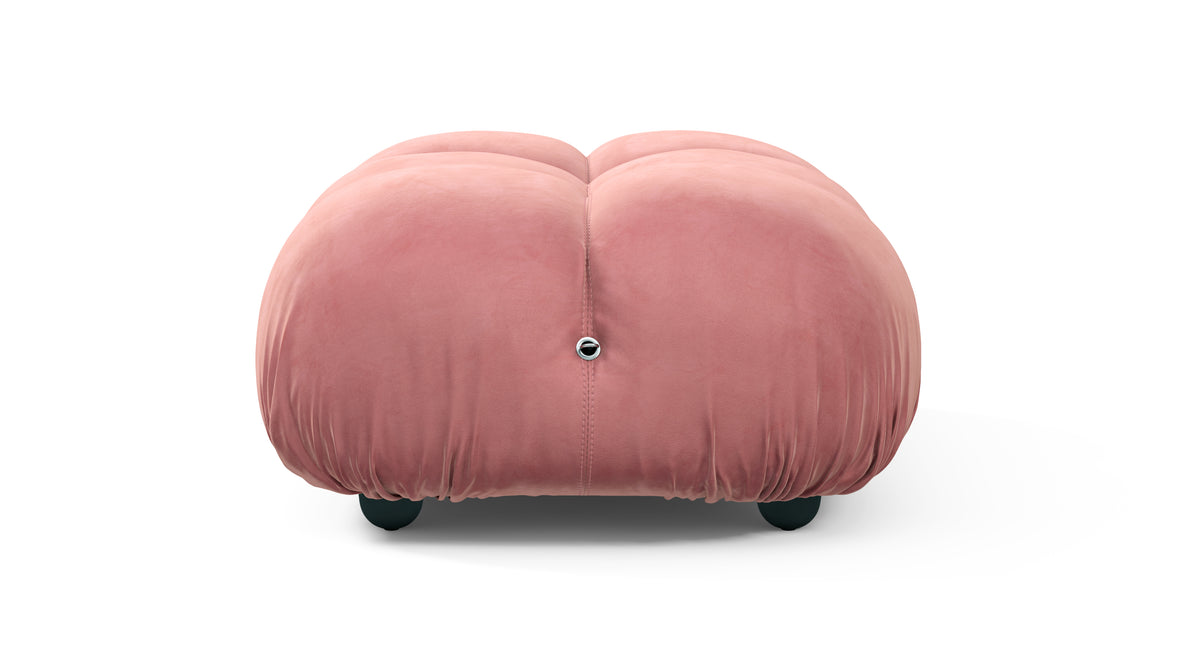 Bellini Ottoman - Mario Bellini Ottoman, Blush Pink Velvet
