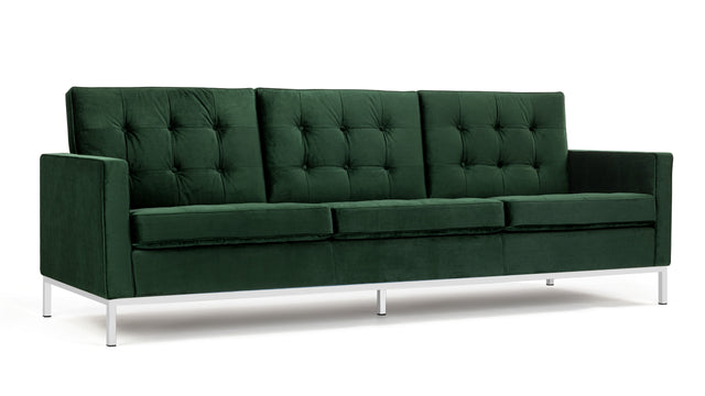 Florence - Florence Three Seater Sofa, Emerald Green Velvet