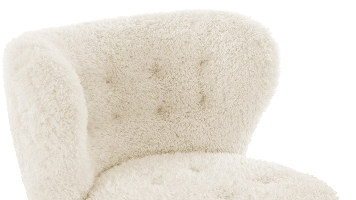Petra - Petra Chair, White Long Hair Sherpa