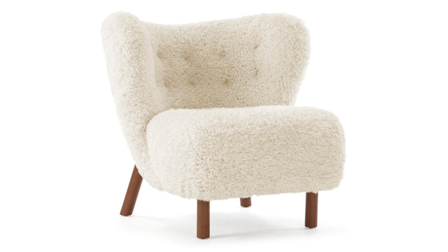 Petra - Petra Chair, White Long Hair Sherpa