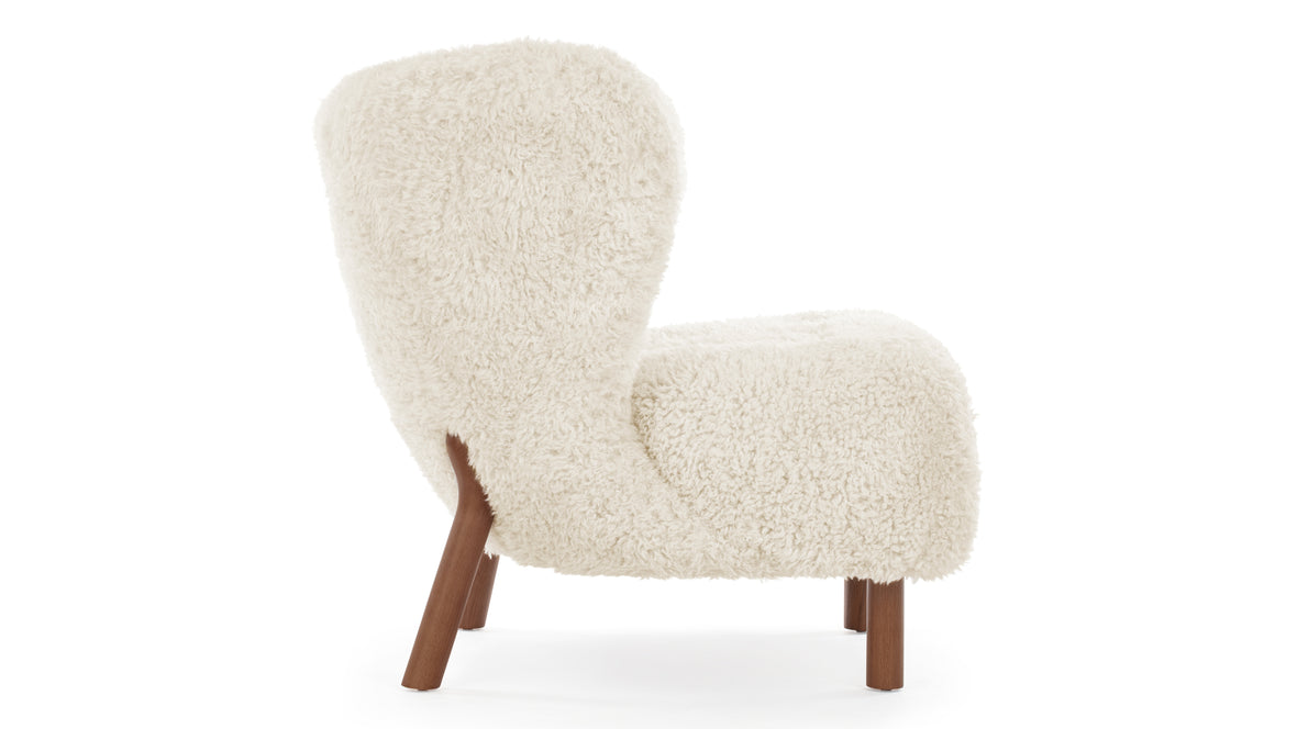 Petra - Petra Chair, White Long Hair Sherpa