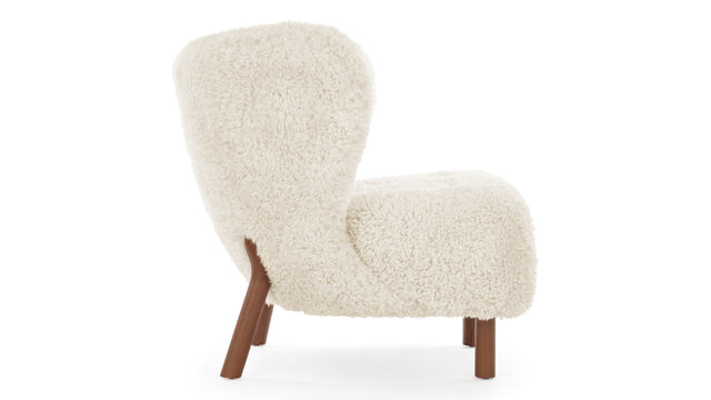 Petra - Petra Chair, White Long Hair Sherpa