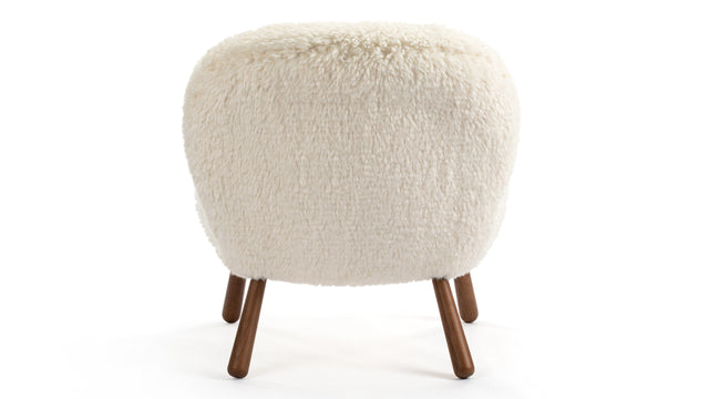 Clam - Clam Chair, White Long Hair Sherpa