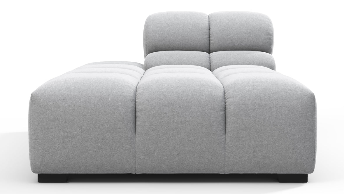 Tufty - Tufty Module, Left Chaise, Armless, Light Gray Wool