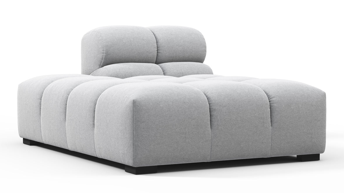 Tufty - Tufty Module, Left Chaise, Armless, Light Gray Wool