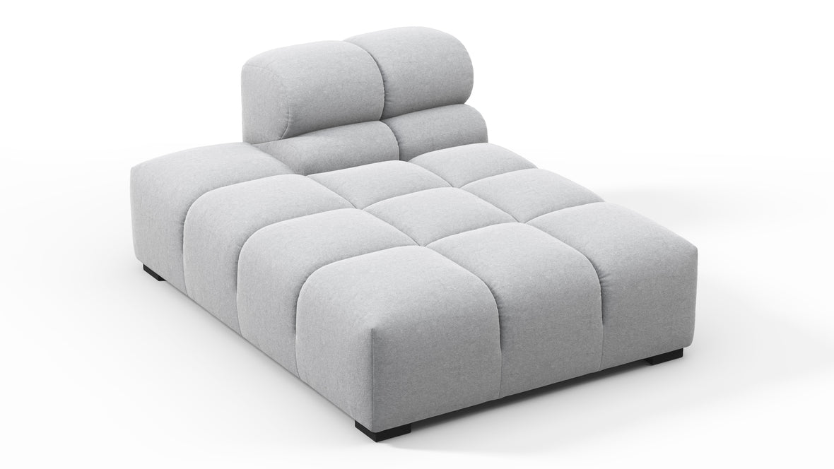 Tufty - Tufty Module, Left Chaise, Armless, Light Gray Wool