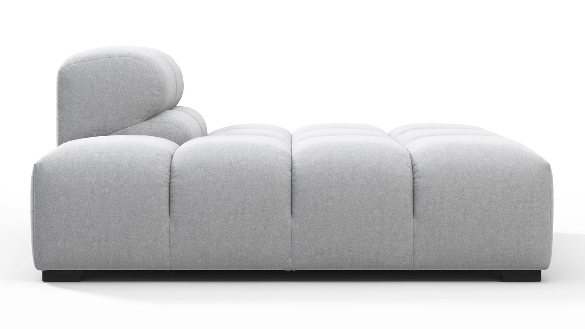 Tufty - Tufty Module, Left Chaise, Armless, Light Gray Wool