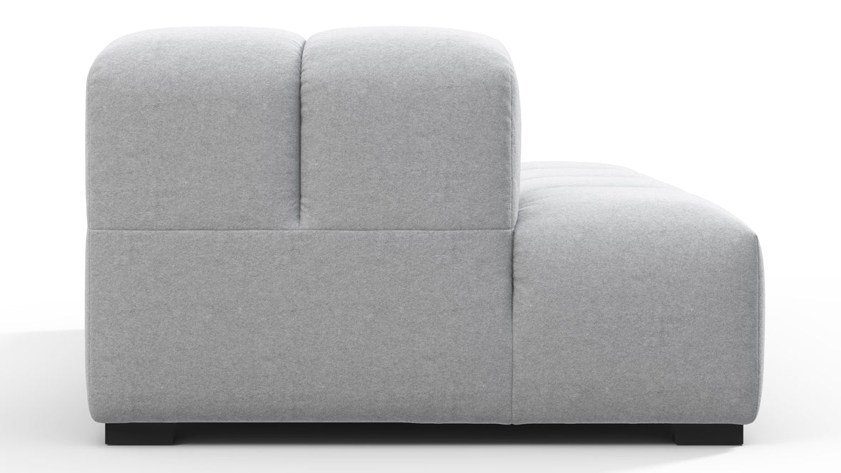 Tufty - Tufty Module, Left Chaise, Armless, Light Gray Wool