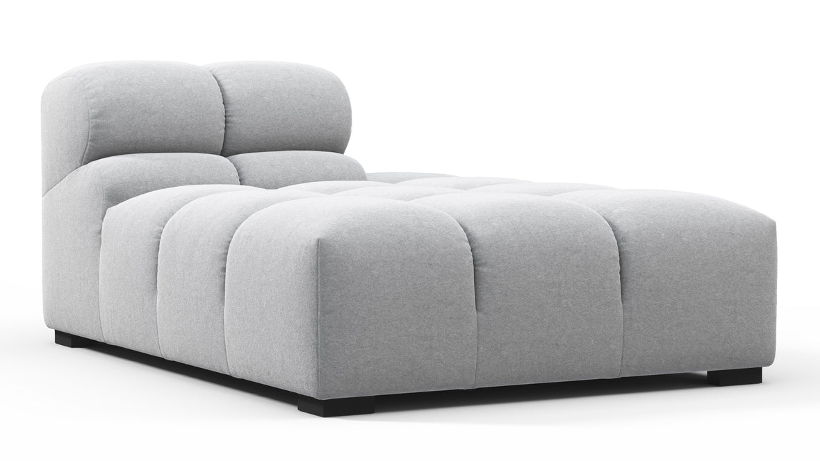 Tufty - Tufty Module, Right Chaise, Armless, Light Gray Wool