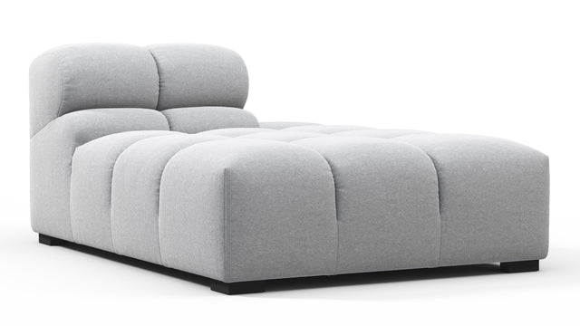 Tufty - Tufty Module, Right Chaise, Armless, Light Gray Wool