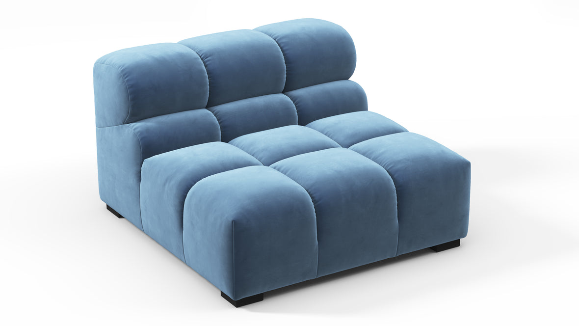 Tufty - Tufty Module, Armless, Aegean Blue Velvet