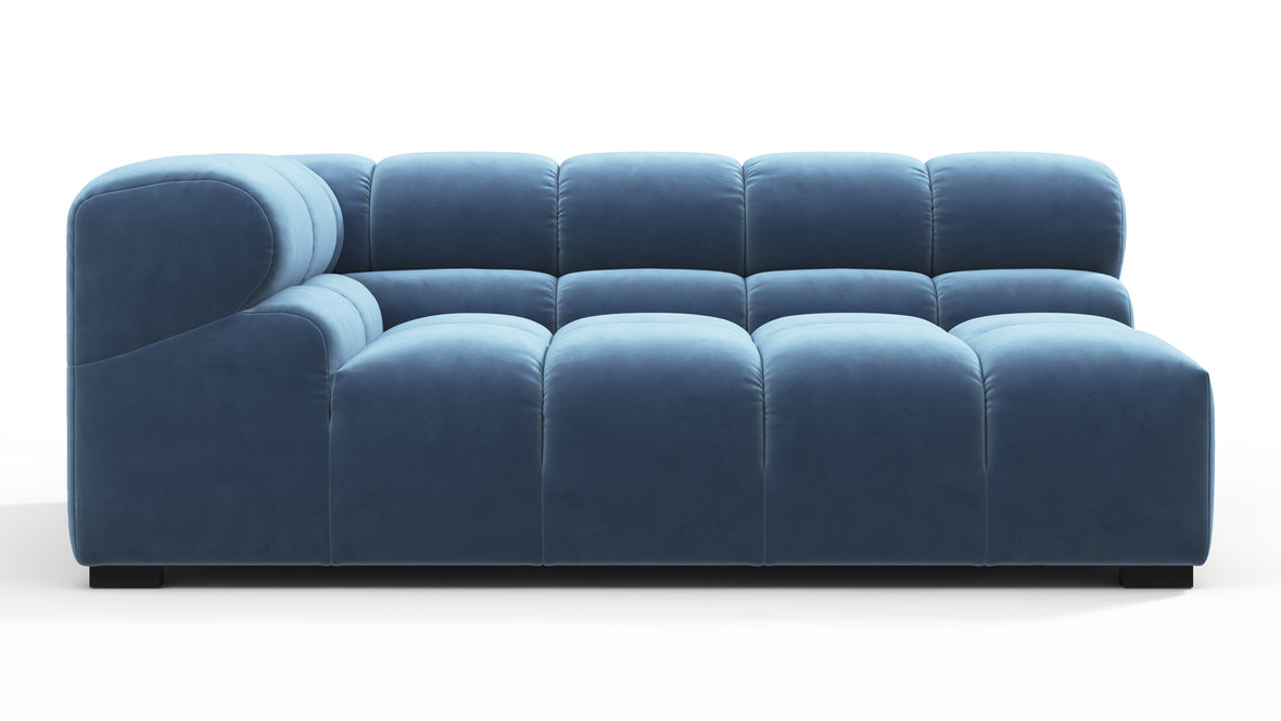 Tufty - Tufty Module, Extra Large Left Corner, Aegean Blue Velvet