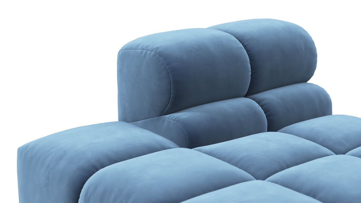 Tufty - Tufty Module, Left Chaise, Armless, Aegean Blue Velvet