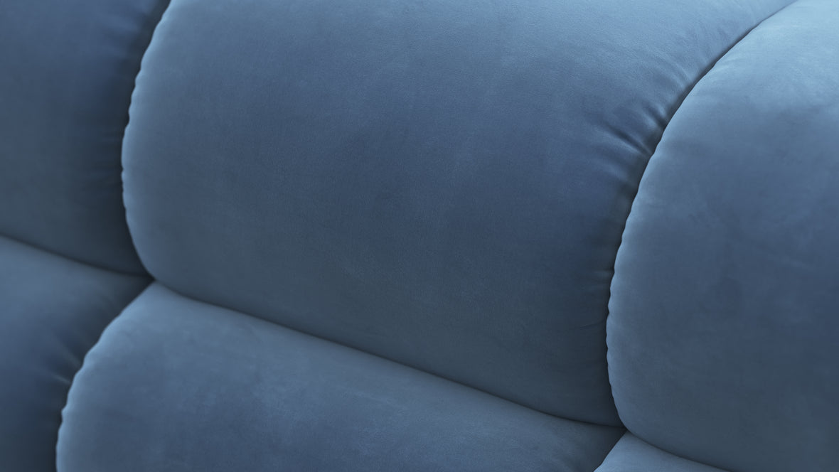 Tufty - Tufty Module, Left Chaise, Armless, Aegean Blue Velvet