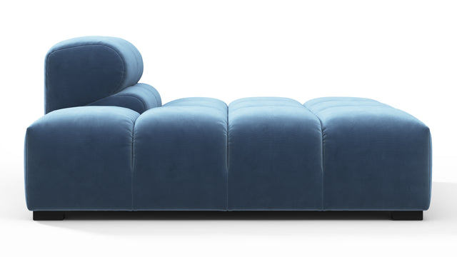 Tufty - Tufty Module, Left Chaise, Armless, Aegean Blue Velvet