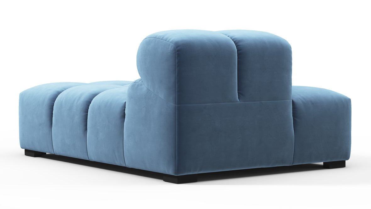 Tufty - Tufty Module, Left Chaise, Armless, Aegean Blue Velvet