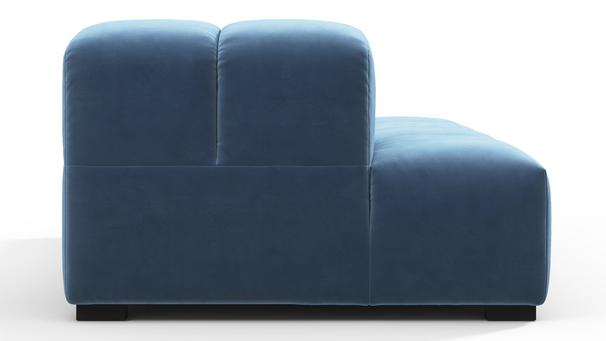 Tufty - Tufty Module, Left Chaise, Armless, Aegean Blue Velvet