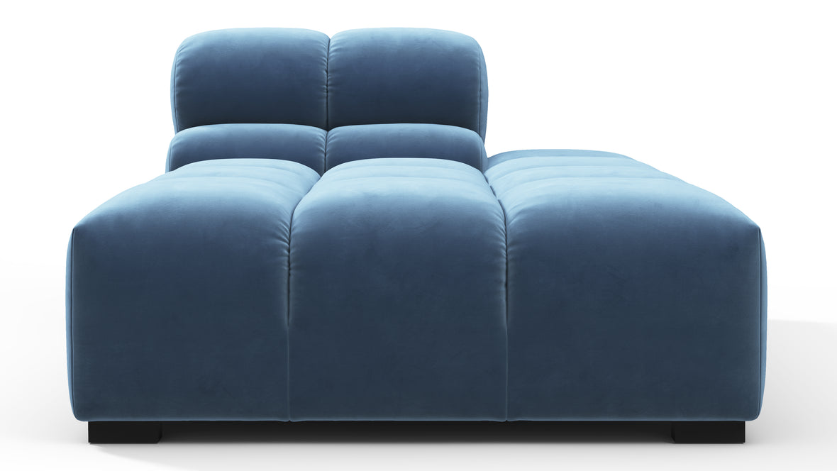 Tufty - Tufty Module, Right Chaise, Armless, Aegean Blue Velvet