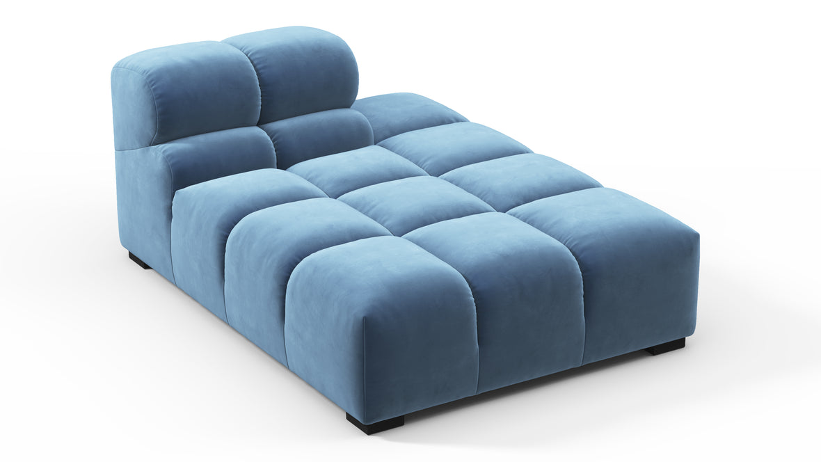 Tufty - Tufty Module, Right Chaise, Armless, Aegean Blue Velvet