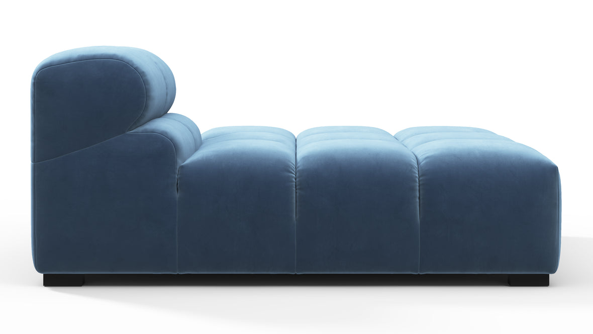 Tufty - Tufty Module, Right Chaise, Armless, Aegean Blue Velvet