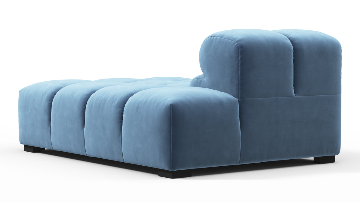 Tufty - Tufty Module, Right Chaise, Armless, Aegean Blue Velvet