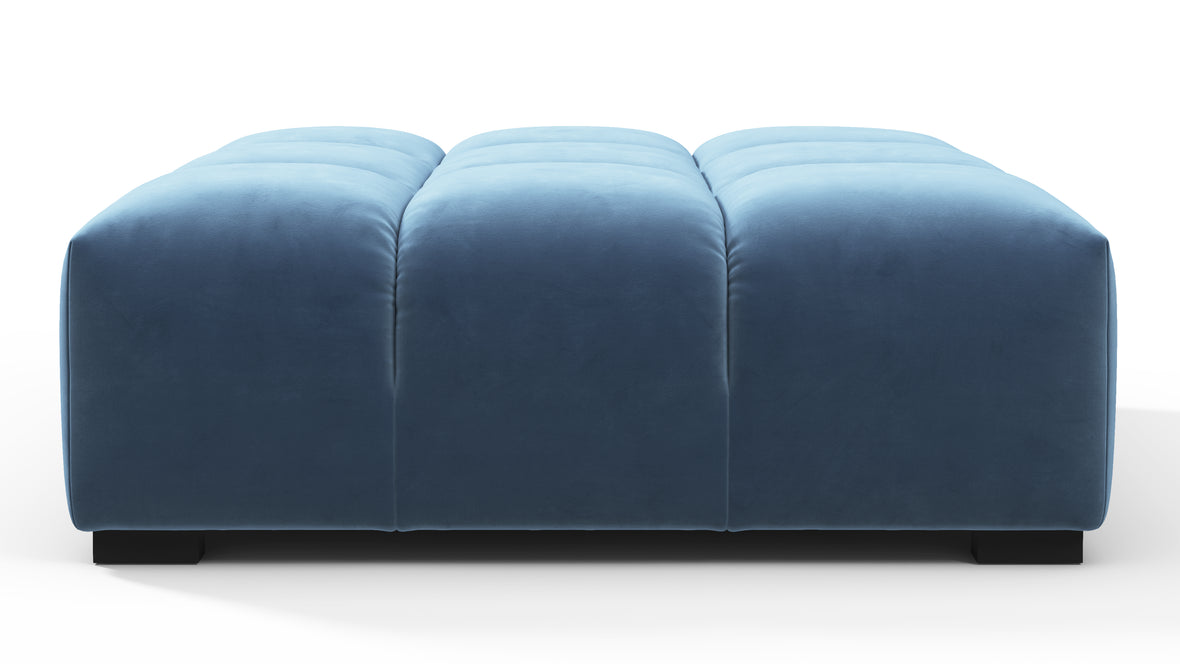 Tufty - Tufty Ottoman, Aegean Blue Velvet