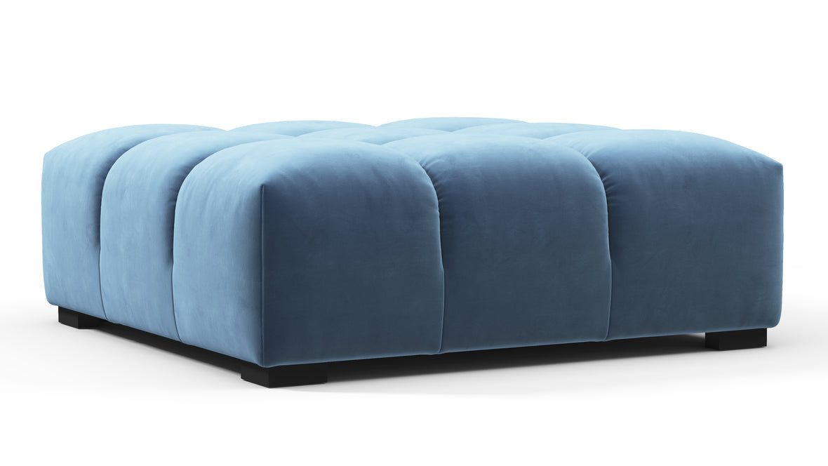 Tufty - Tufty Ottoman, Aegean Blue Velvet