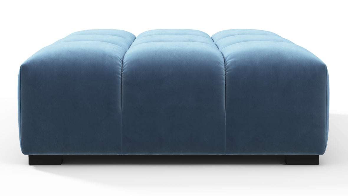 Tufty - Tufty Ottoman, Aegean Blue Velvet